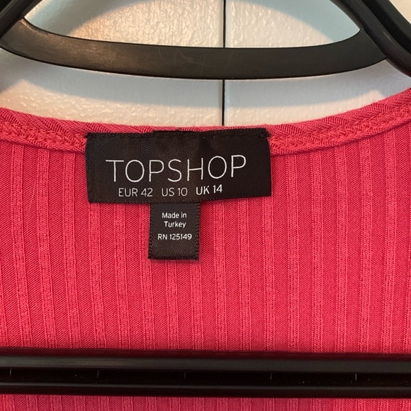 Topshop Ribbed Wrap Blouse Crop Top Size 10 - Picture 5 of 6